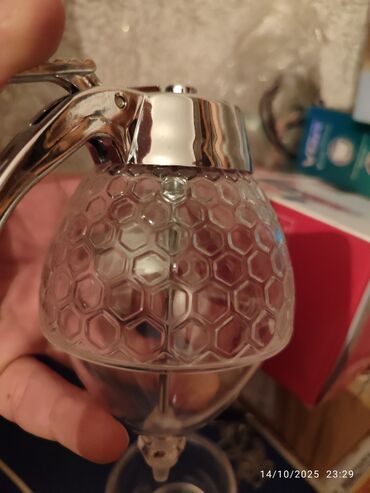 zeytun yağı: Şirə/şərbət/yağ üçün bal pətəyi naxışlı şüşə dispenser - Material