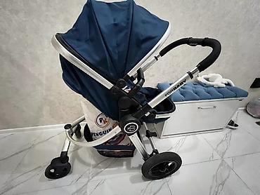Uşaq arabaları: Təkərli, mavi rəngli "ForBaby" markalı uşaq arabası. Yüngül və — 2