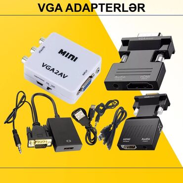 vga: VGA Adapterlər ⭐VGA to AV – 15 AZN ⭐VGA to HDMI (İNPUT)+Audio for