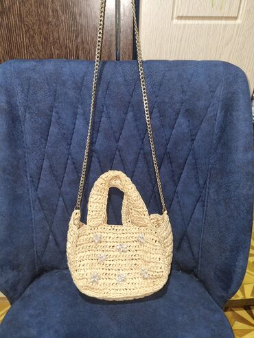 женские джинсовые рюкзаки: Əl çantası, Zara, İşlənmiş