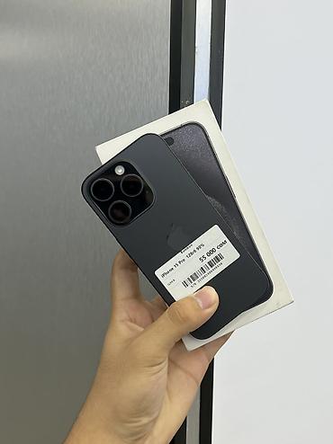 IPhone 15 Pro, Б/у, 128 ГБ, Black Titanium, Защитное стекло, Чехол, Коробка, В рассрочку, 90 % at lalafo.kg IPhone 15 Pro, Б/у, 128 ГБ, Black Titanium, Защитное стекло, Чехол, Коробка, В рассрочку, 90 %