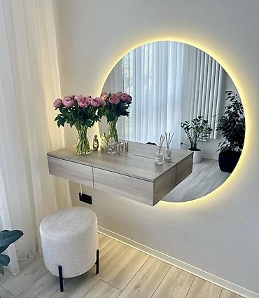 tankdakı qarderob: Mebel dəsti – quraşdırılmış dolab və LED güzgülü konsol - Dizayn — 4