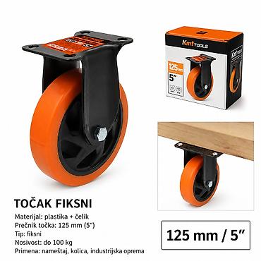 KMT Narandžasti crni burgija 9367849 Fiksni točak za kolica, nameštaj