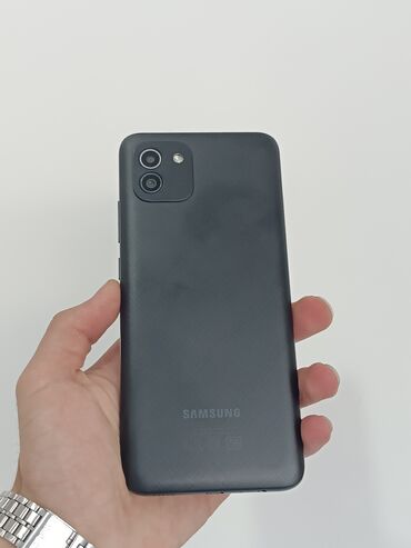Samsung: Samsung Galaxy A03, 32 GB, rəng - Qara, Düyməli