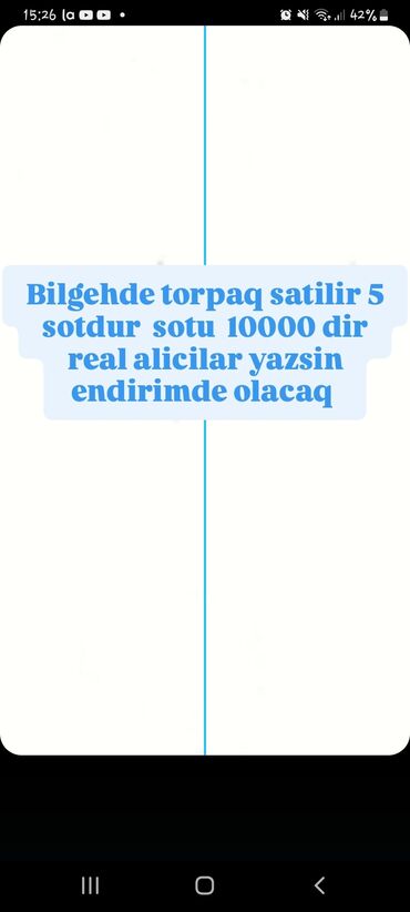 Torpaq sahələrinin satışı: 5 sot