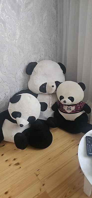 işlənmiş oyuncaqlar: Məhsul: Yumşaq oyuncaqlar – panda kolleksiyası Təsvir: - 3 ədəd böyük — 1