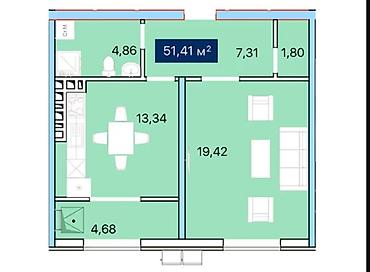flat osh: 1 комната, 51 м², Достук с. Элитка, 4 этаж, Косметический ремонт — 2