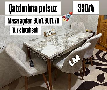 metbex kunc divani: Mətbəx üçün, Yeni, Açılan, Dördbucaq masa, 4 stul — 1
