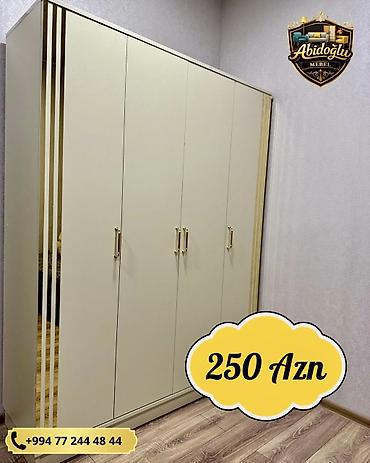 iskaflar: Yeni, 4 qapılı, Güzgülü, Bej, Açılan, Düz dolab — 1