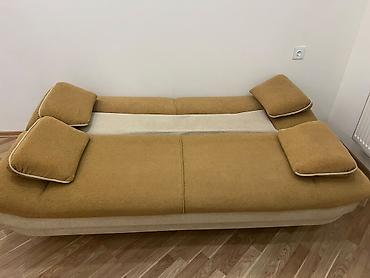acilib baglanan divan: Çevrilən divan/çarpayı - Rəng: xardal-sarı və bej kombinasiya - — 6