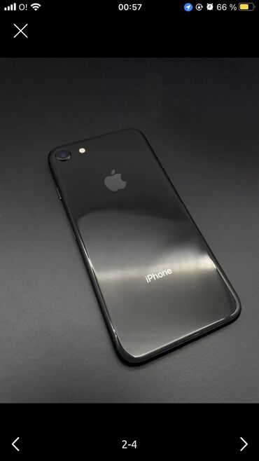Apple iPhone: IPhone 8, Колдонулган, 64 ГБ, Jet Black, Коргоочу айнек, Каптама, Кабель, 79 %