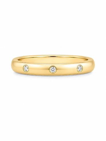 Название: Кольцо обручальное «Diamond Trio» из жёлтого золота 585