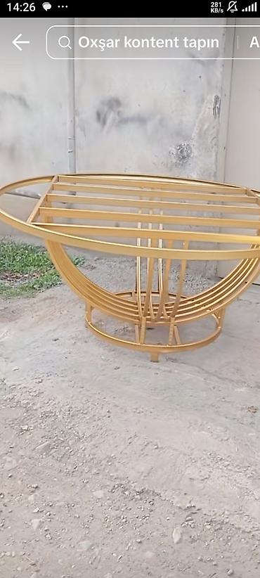 sarlar: Məhsul: Dekorativ metal masa karkası - Forma: Ellips/oval üst hissə — 1