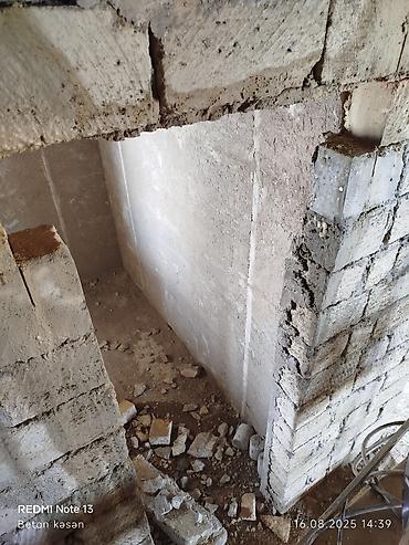Beton işləri: Beton kəsmə - Beton deşmə xidməti Beton kubik kərpicdən qapı — 10