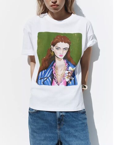 helanke sa trakom: Zara, L (EU 40), Cotton, color - White