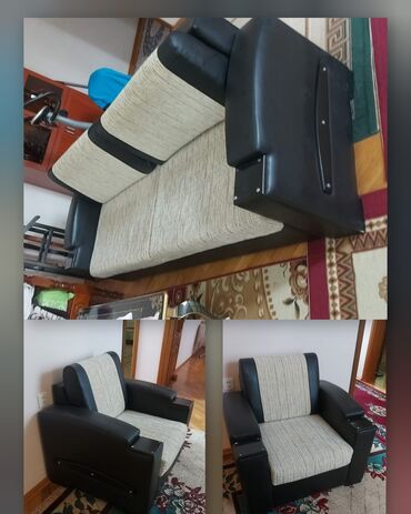 реставрация мебели в баку: Di̇van-kravat, 2 kreslo, Bazalı, Açılan