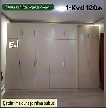 Шкафы: Ağ rəngli, döşəməboyu quraşdırılan kupe tipli dolab sistemi — 1