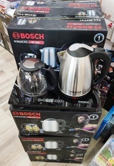 Elektrik çaydanları: Elektrik Qoşa çaynik desti Bosch 1.8 litr tutumlu Şüşə sensr altliq