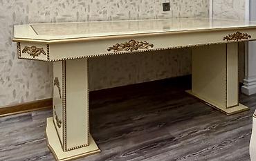 Mebel: Qonaq otağı üçün, İşlənmiş, Açılmayan, Dördbucaq masa, 6 stul — 4