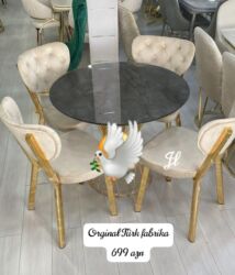 Masa və oturacaq dəstləri: Masa desti yeni mətbəx mebeli yumru masa 4 stul rəng seçimi var