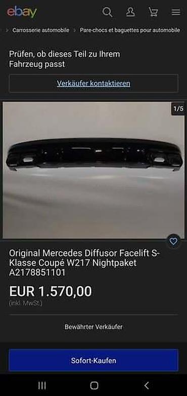 optizer za opruge: SPOJLER ZADNJEG BRANIKA W217 ZA MERCEDES BENZ S 220, S 250, S 260 — 5