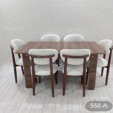 qoz: Yemək otağı üçün masa və 6 ədəd stul dəsti. - Komplekt: 1 masa + 6 — 1