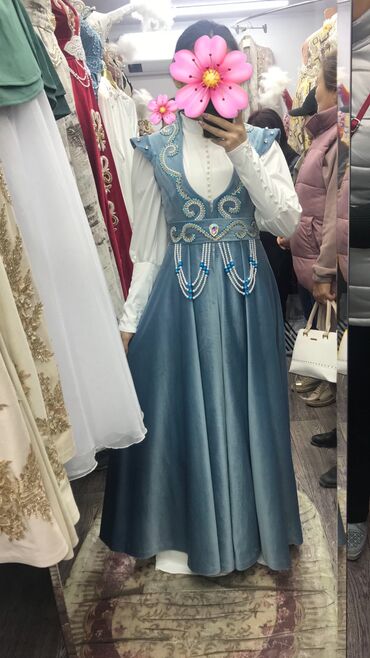 узбекские платья со штанами из велюра: Вечернее платье, Длинная модель, Велюр, M (EU 38), L (EU 40)
