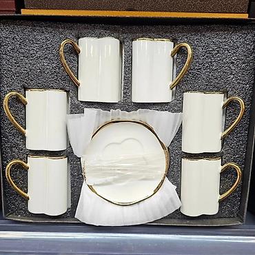 Kompleti posuđa: Set šoljica za kafu/espreso sa tanjirićima – elegantni porcelan sa — 3