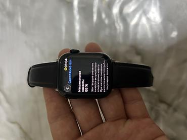 смарт часв: Смарт-часы в стиле Apple Watch с кожаным ремешком (черный) - — 1