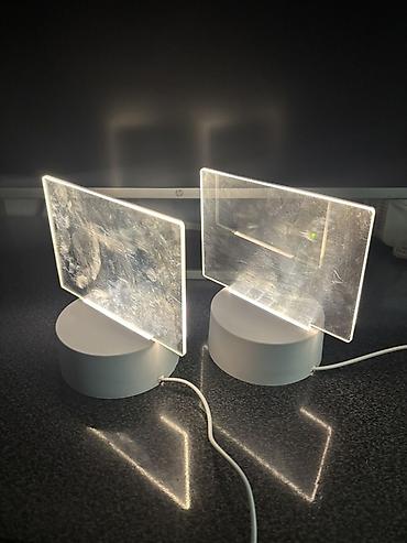 Uşaqlar üçün digər mallar: LED işıqlı masa lampaları – 2 ədəd - Minimalist dizayn: ağ, silindrik — 1