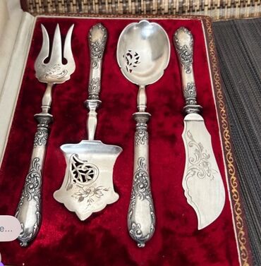 набор ножей zepter цена в бишкеке: Lovely solid silver mignardise service in its leather-covered box
