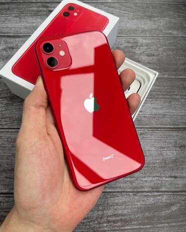 Apple iPhone: IPhone 11, 128 GB, Qırmızı, Zəmanət, Face ID