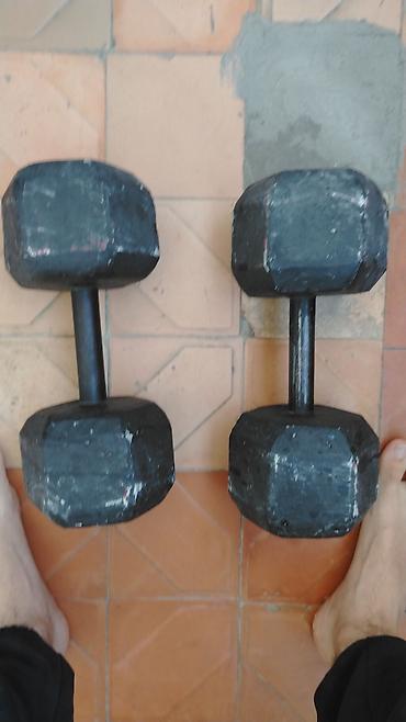 İdman və hobbi: Məhsul: Dəmir dumbbell dəsti (2 ədəd) - Forma: Altıbucaqlı başlıqlar — 1