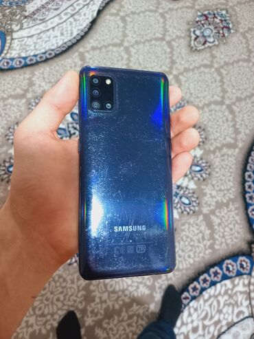 naxçıvan telefon elanlari: Samsung Galaxy A31, 64 GB, rəng - Göy, Düyməli, Barmaq izi, Face ID