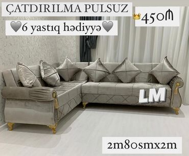 saloglu mebel divan kreslo qiymetleri: Угловой диван, Новый, Ткань, Бесплатная доставка в черте города