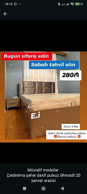 hamam kranti: Yataq dəsti – zərif başlıq dizaynı və praktik bazalı variant - Ölçü — 1