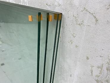 qapi susəsi: Şüşə bölmə/slayd qapı üçün dəst - 3 ədəd bərk (temperli tipli) şəffaf — 2