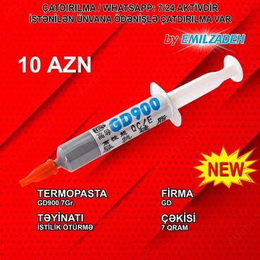 Masaüstü kompüterlər və iş stansiyaları: Termopasta "gd900 7qram" ünvandan götürənə endi̇ri̇m var!!! 📍ünvan