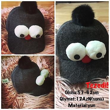 kepkali шапка: Olchu:57-62sm geder Material:yun Qiymet:12AzN(tezedi) papag, shapka — 1