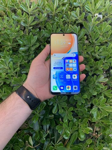 işlenmiş telefon: Honor X8, 128 GB, rəng - Göy, Sensor, Barmaq izi, İki sim kartlı