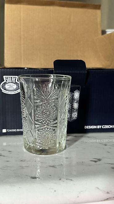 xrustal qutuda: Çay dəsti, Xrustal, 6 nəfərlik, Çexiya — 3