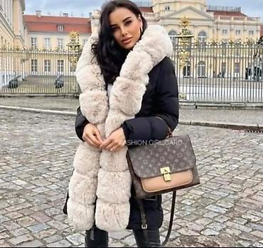 Zimske jakne: Ženska zimska jakna s raskošnim krznenim šalom - Model: duga — 3