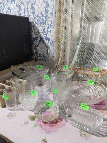 фурнитура для стекла: Продаю вазы, салатницы хрусталь и стекло, г Токмок