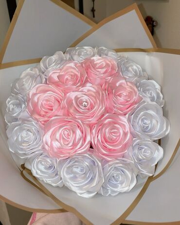 Süni güllər: Solmayan gül buketləri sifarişlə hazırlanır.Həm lentdən,həm sabun — 2