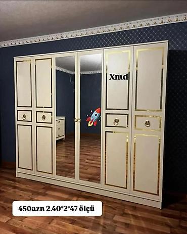 stekan olcusu: Yeni, 6 qapı, Güzgülü, Bej, Açılan, Düz dolab — 1
