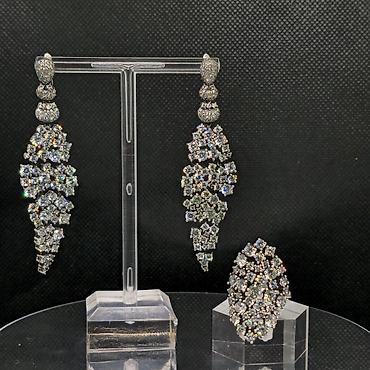Ювелирные изделия: В комплекте: Кольцо, Серьги, Swarovski, Серебро, 925 проба — 4