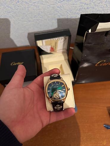 Наручные часы: Cartier kişi qol saatı - Korpus: qızılı tonlu paslanmayan polad - — 2