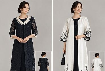вечерние наряды для полных: Нарядный комплект -Платье и накидка (белый) размеры 46-48 р. - — 6