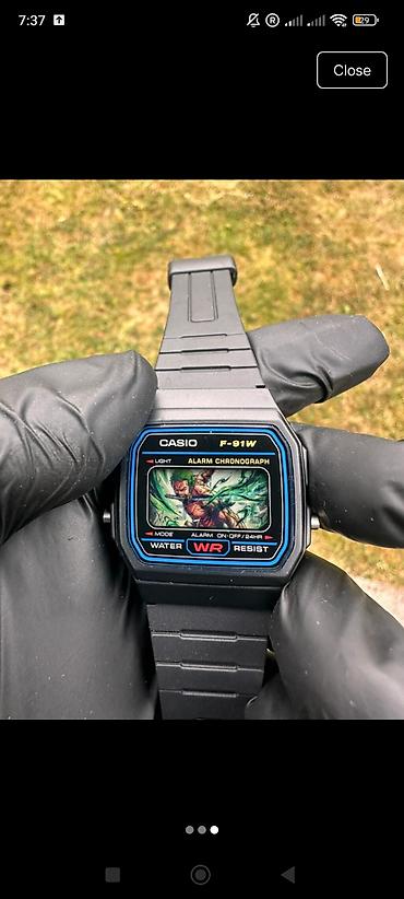сенсорный: Casio F-91W — классические электронные часы с кастомным оформлением — 1