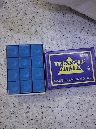 Мел для кия Triangle Chalk (синий), набор из 12 штук